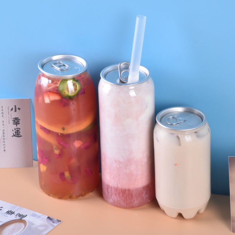 Пластиковая банка для пищевых продуктов емкостью 8 унций с крышкой для дешевых напитков