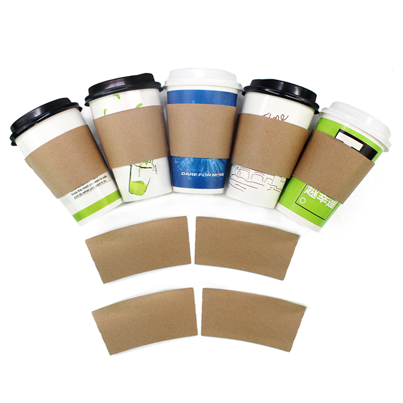 Мультяшные печатные бумажные рукава для кофейных чашек с логотипом