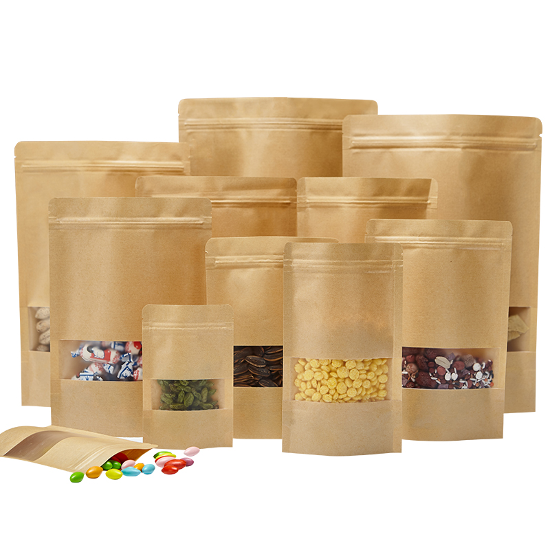 Roast Coffee Travel Packaging Kraft Paper Bags Flat Bottom With Valve