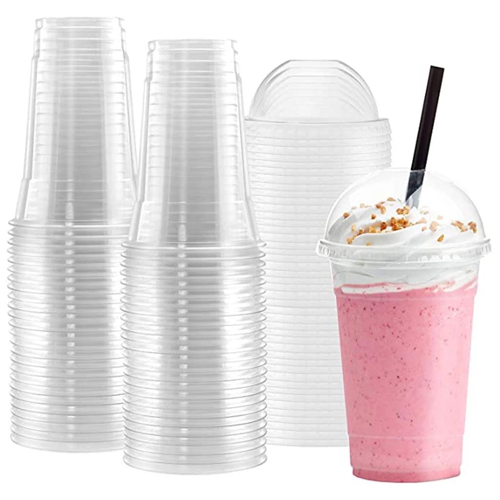Disposable Cold Drinking Bubble Tea PET Cups 12oz Plastic Cups Wholesale