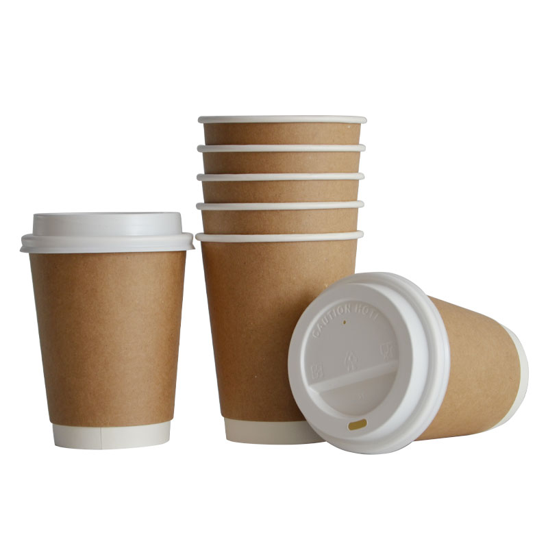 customize printed biodegradable compostable drinking coffee double wall paper 16oz hot cup with lids