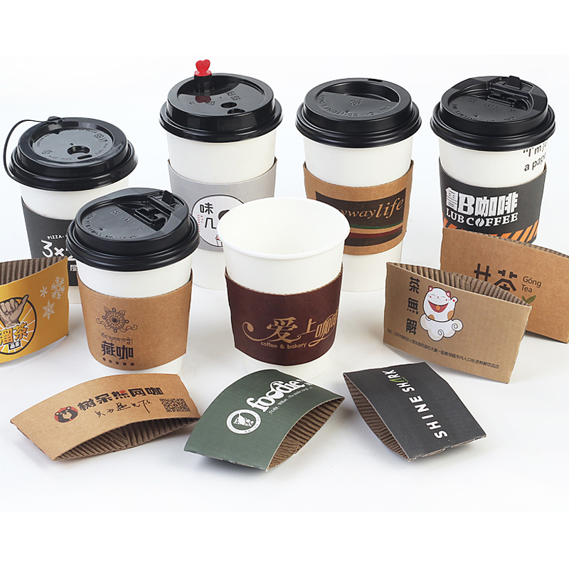 Customer Sublimation Printing Kraft Cardboard Paper Coffee Cup Sleeves