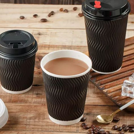 8oz Craft Kraft Ripple Coffee paper Cup glass Fast delivery