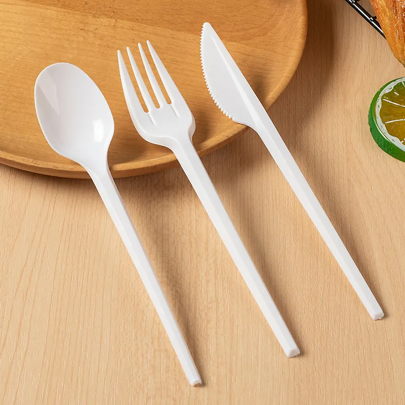 Disposable spoon fork knife with napkin table set