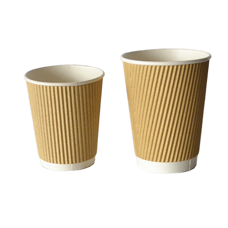 Heepack – Premium 8oz Kraft Ripple Wall Cups