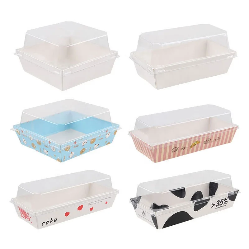 Disposable takeaway eco-friendly box food packaging customization design printing sandwich sushi boxs container with plastic lid