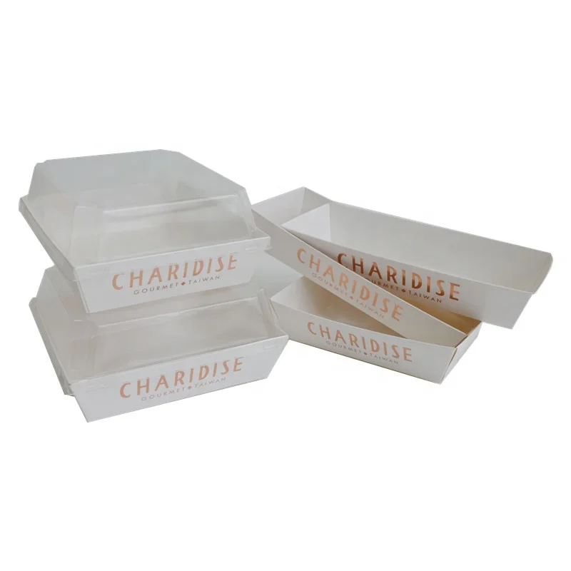 Disposable takeaway eco-friendly box food packaging customization design printing sandwich sushi boxs container with plastic lid