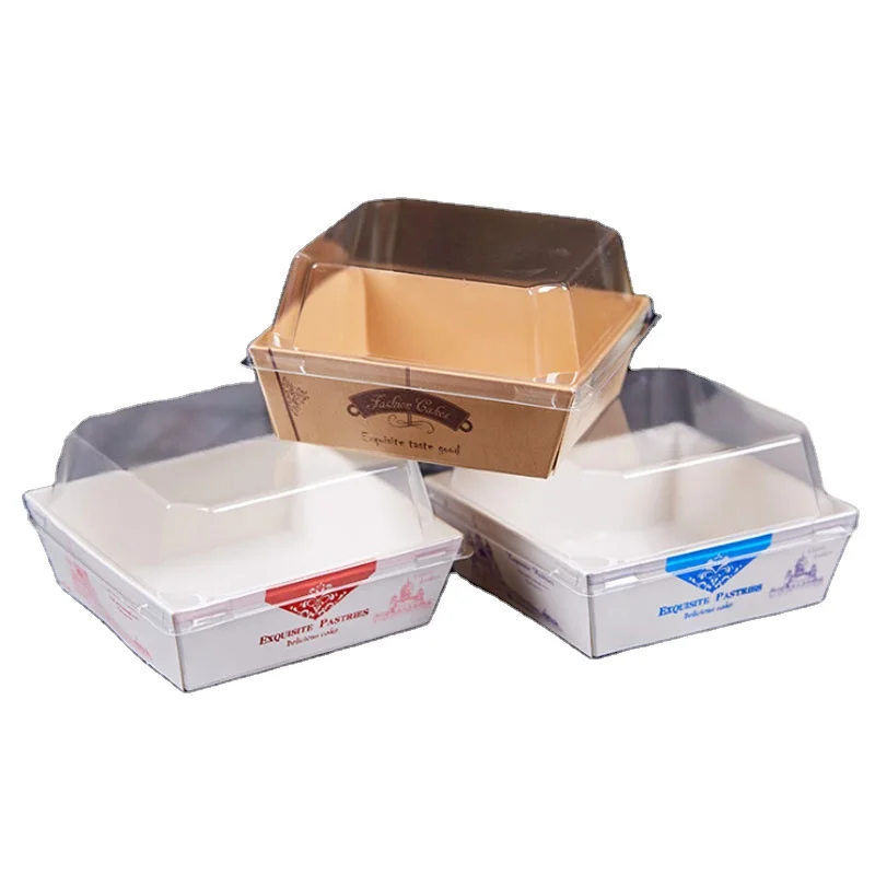 Disposable takeaway eco-friendly box food packaging customization design printing sandwich sushi boxs container with plastic lid