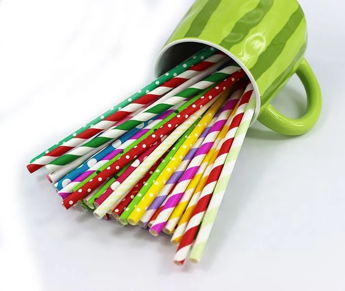 12*210MM Biodegradable Disposable Straws Wrapped White Kraft Hot Drinks Large Paper Straw