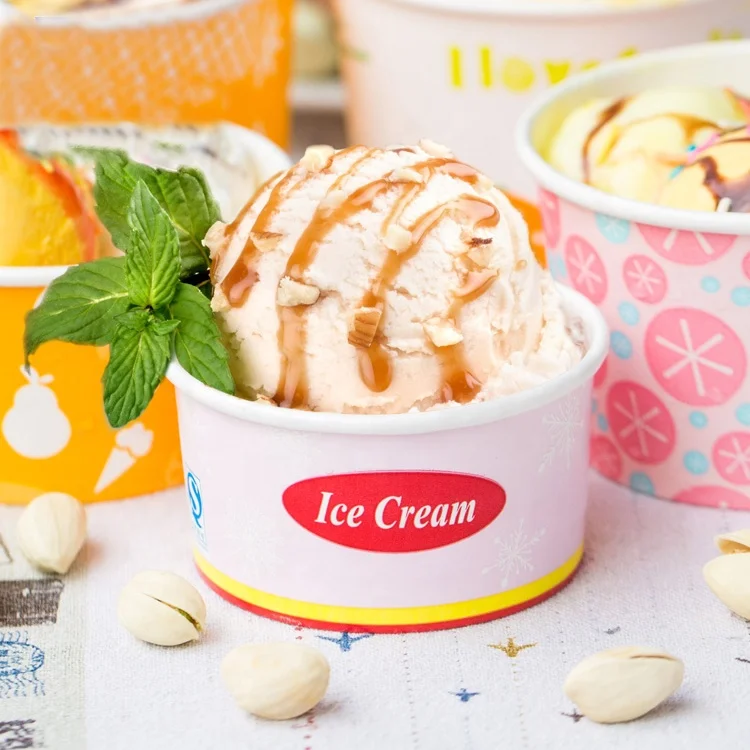 12oz custom paper food bowl cup with lid for ice cream