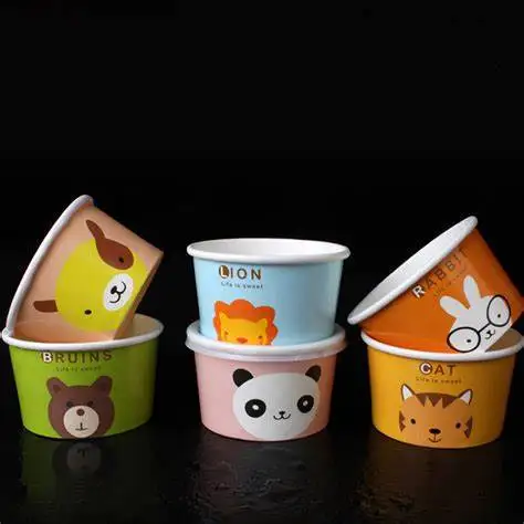 12oz custom paper food bowl cup with lid for ice cream