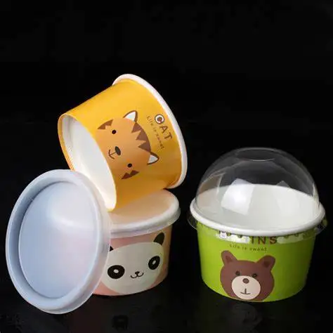 12oz custom paper food bowl cup with lid for ice cream