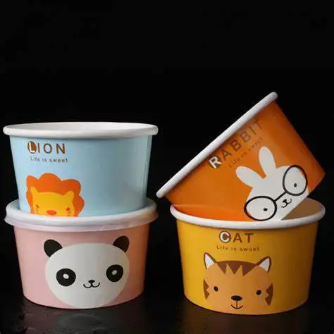 12oz custom paper food bowl cup with lid for ice cream