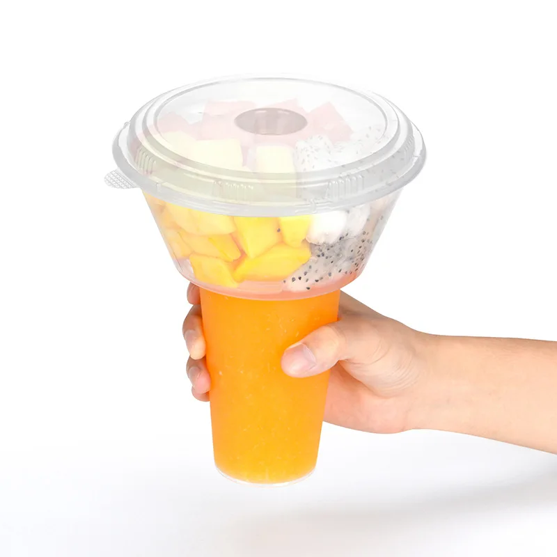 Disposable Hotpot Takeout 2 In 1 Plastic Cup with Bowl