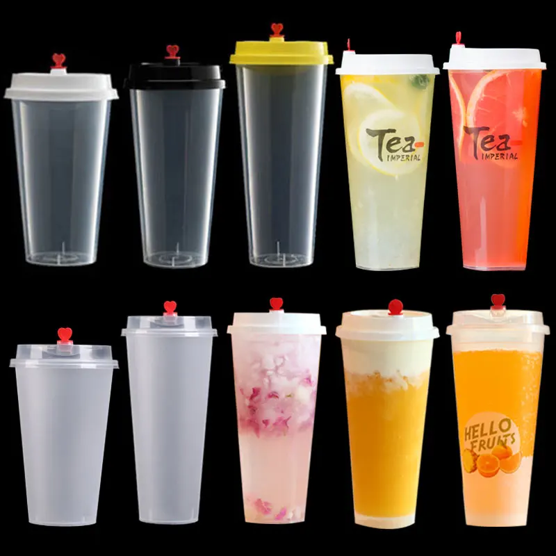 Plastic PP cup Injection Milk Tea cups Plastic Boba PP Tea Cups