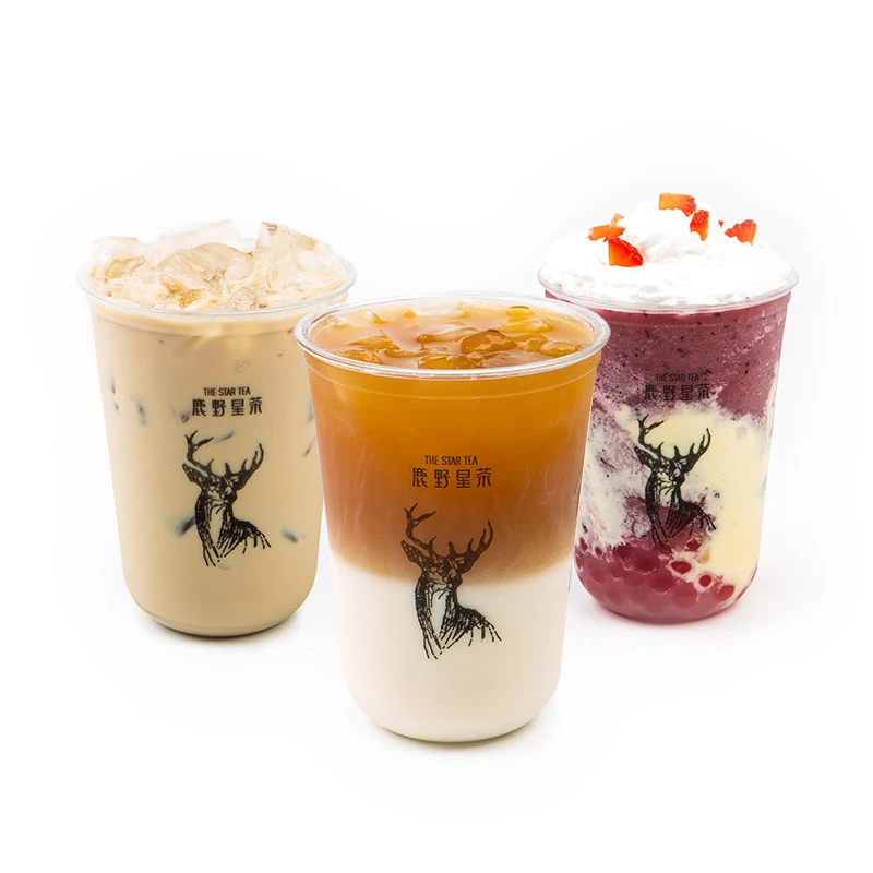 Disposable PP Injection Drinking Bubble Tea Cups Clear Milk Tea Coffee Juice Plastic Cup with Lid