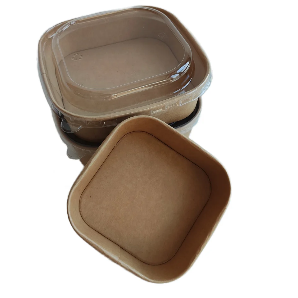 Rectangle paper square salad container bowls