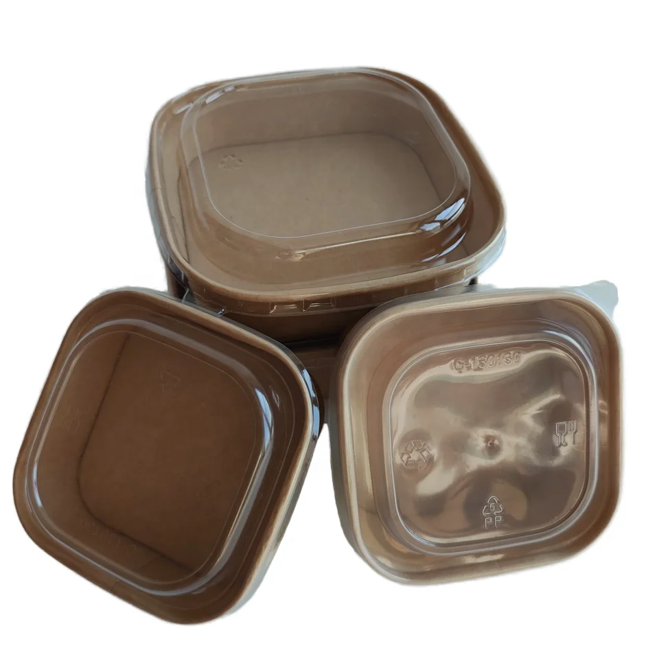 Rectangle paper square salad container bowls