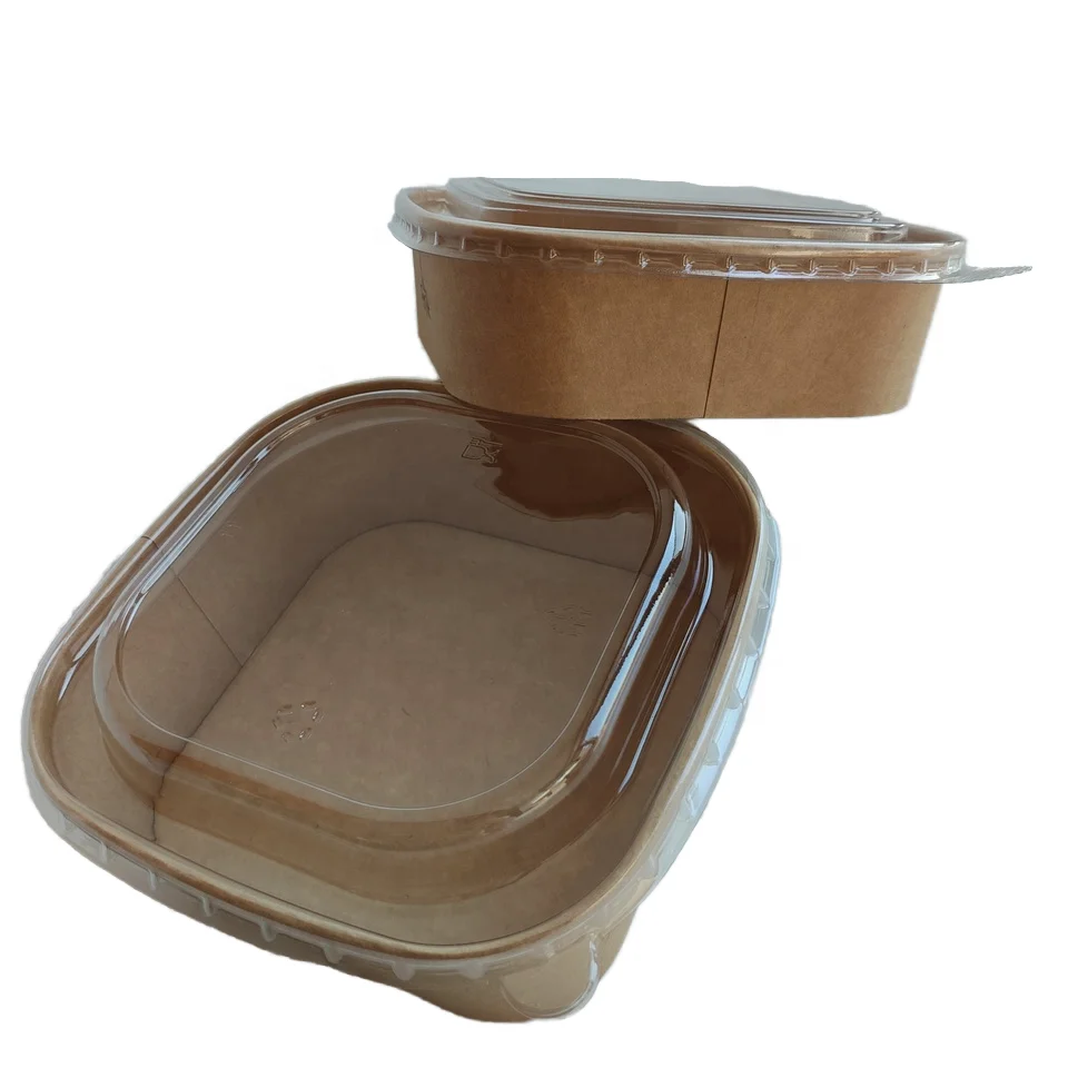 Rectangle paper square salad container bowls