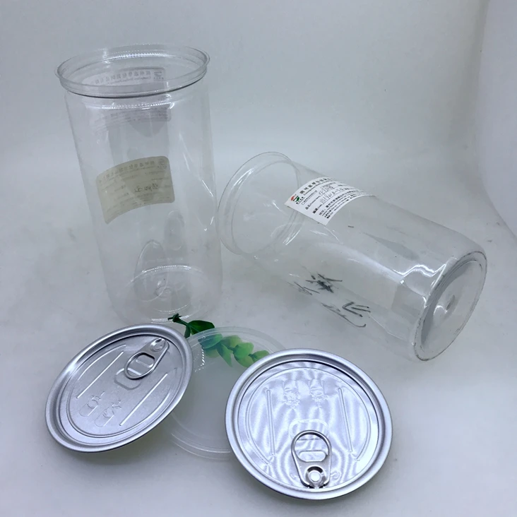 Plastic Soft Carbonated Drink Bottles Transparent Easy Open PET Cans