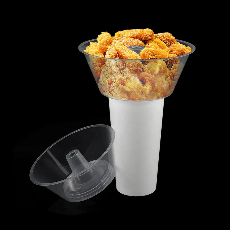 500ml clear pp plastic cup with bowl for snacks