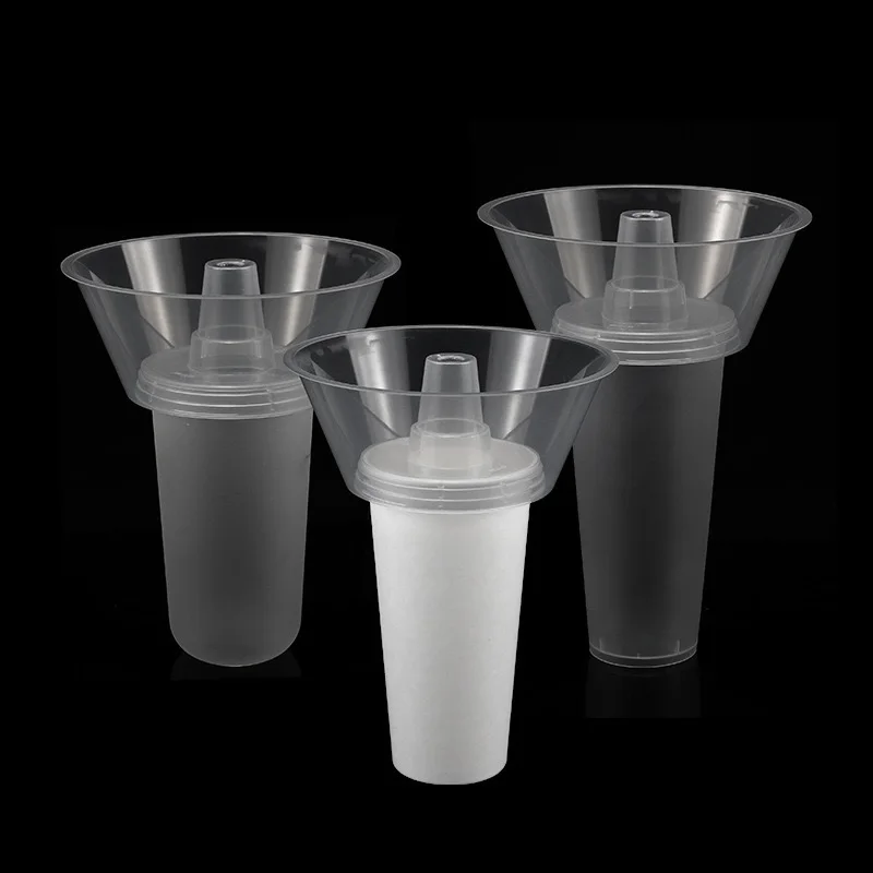 500ml clear pp plastic cup with bowl for snacks