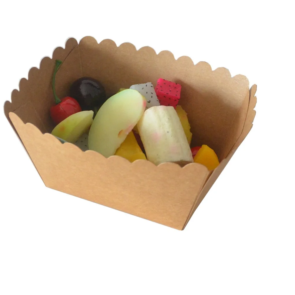 Single Wall Kraft Paper Cardboard Holder Hot Dog Paper Tray Customized Corn Paper box