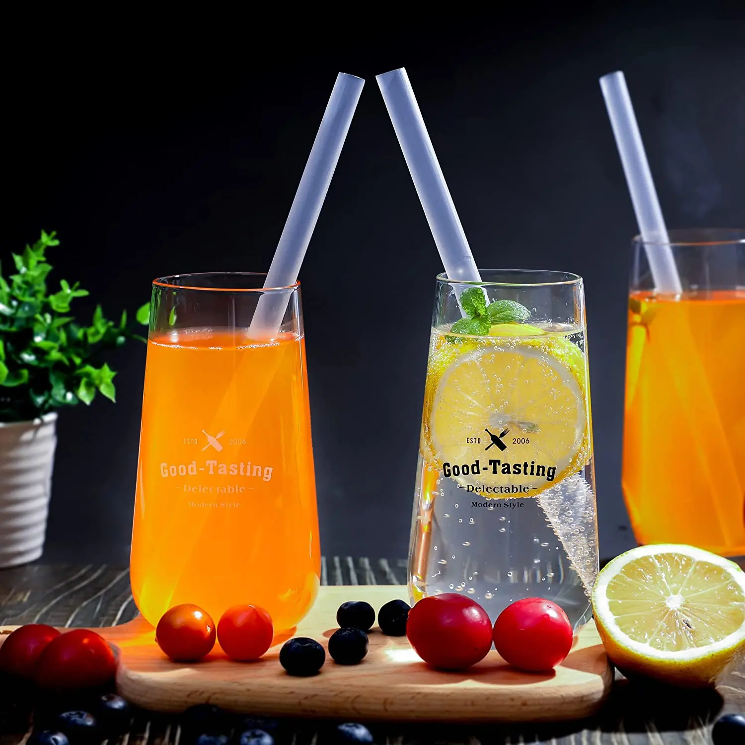 Eco-friendly Disposable Biodegradable PLA Drinking Straws Transparent Straw Individually Wrapped Straws