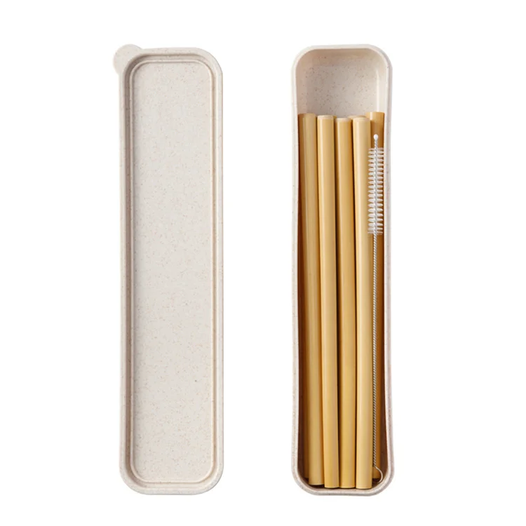 Natural Bamboo Straw Supplier No Plastic Thick Reusable Bamboo Wooden Drinking Straws