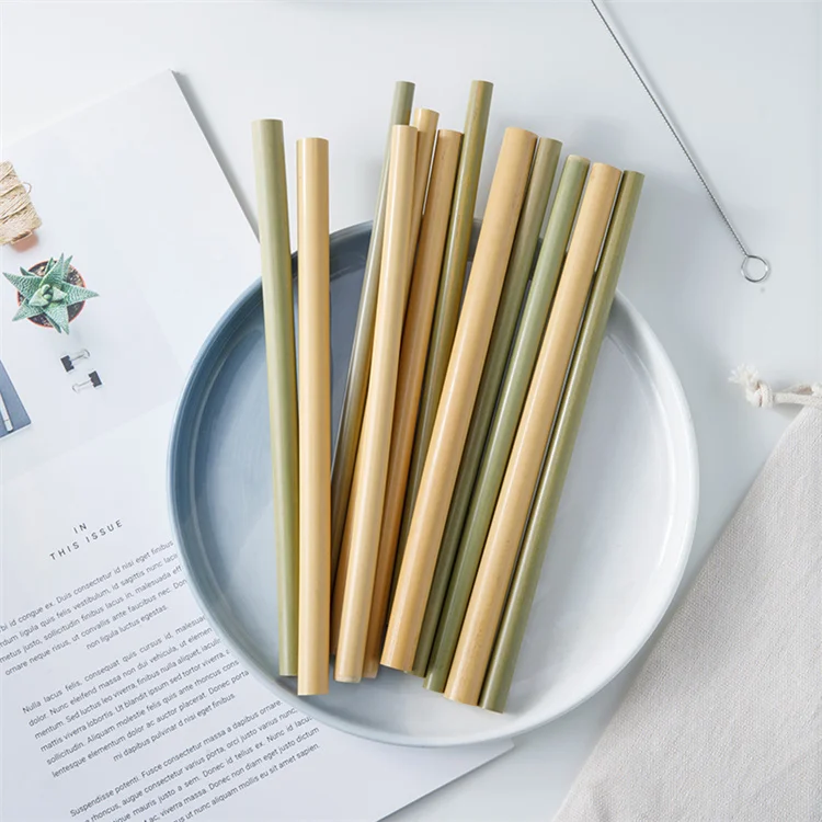 Natural Bamboo Straw Supplier No Plastic Thick Reusable Bamboo Wooden Drinking Straws