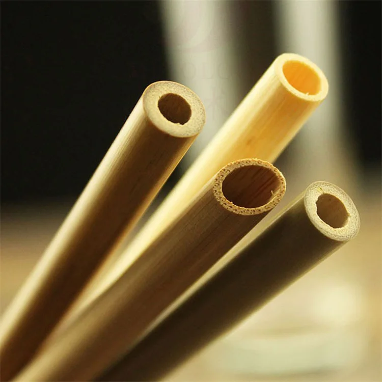 Natural Bamboo Straw Supplier No Plastic Thick Reusable Bamboo Wooden Drinking Straws