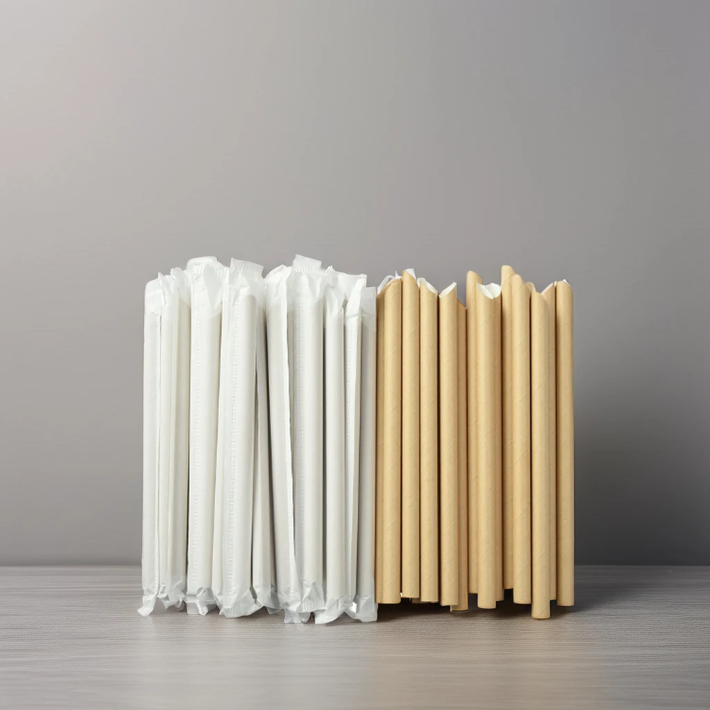 100% Biodegradable Kraft White Black Paper Straw Individual Paper Wrap for Bubble Boba Tea Milk Tea Drinks