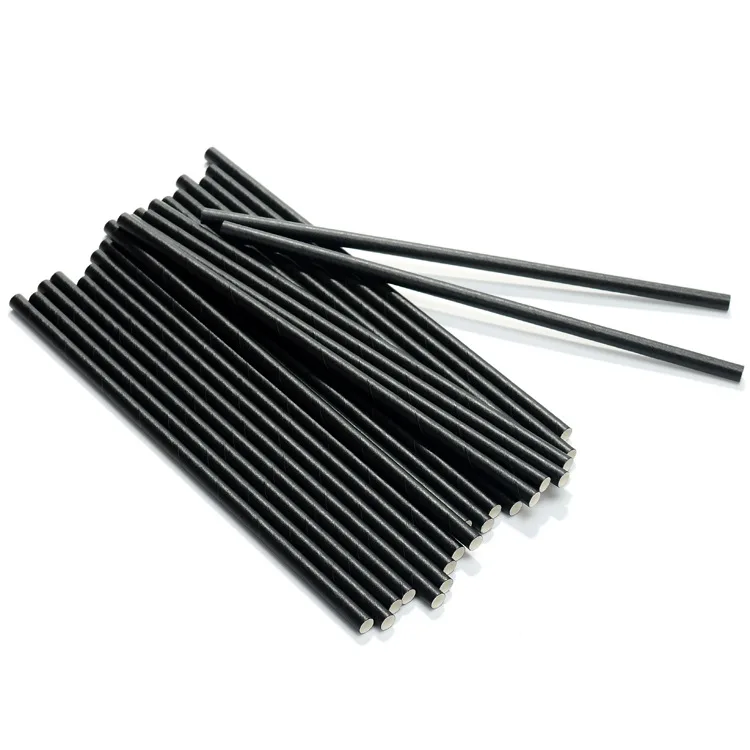 Disposable Biodegradable Bubble Tea Paper Straw Individually Wrapped Paper Boba Drinking Straws