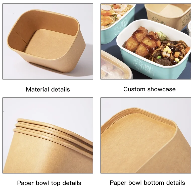 Factory Supply Take Away Square Octagonal Rectangular Paper Soup Bowl