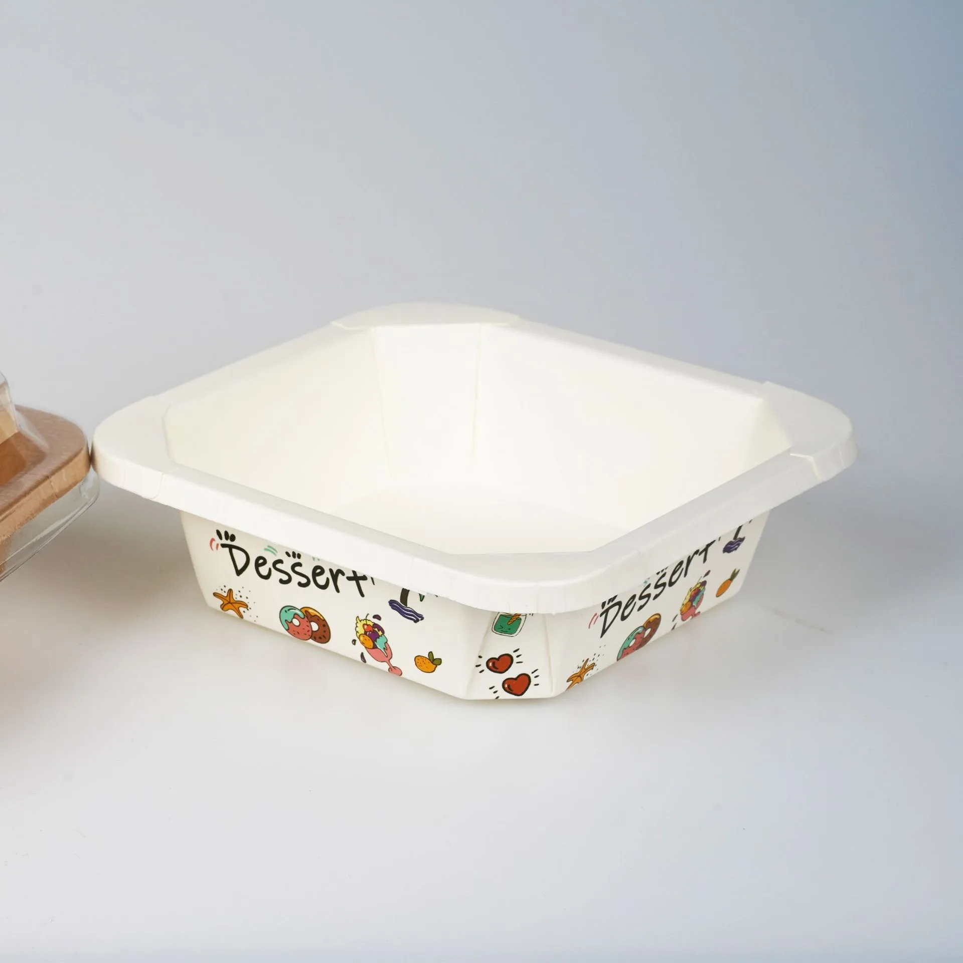 300 400 500 750 1000 1200ml Octagonal Square Bowl with PP PET Lid