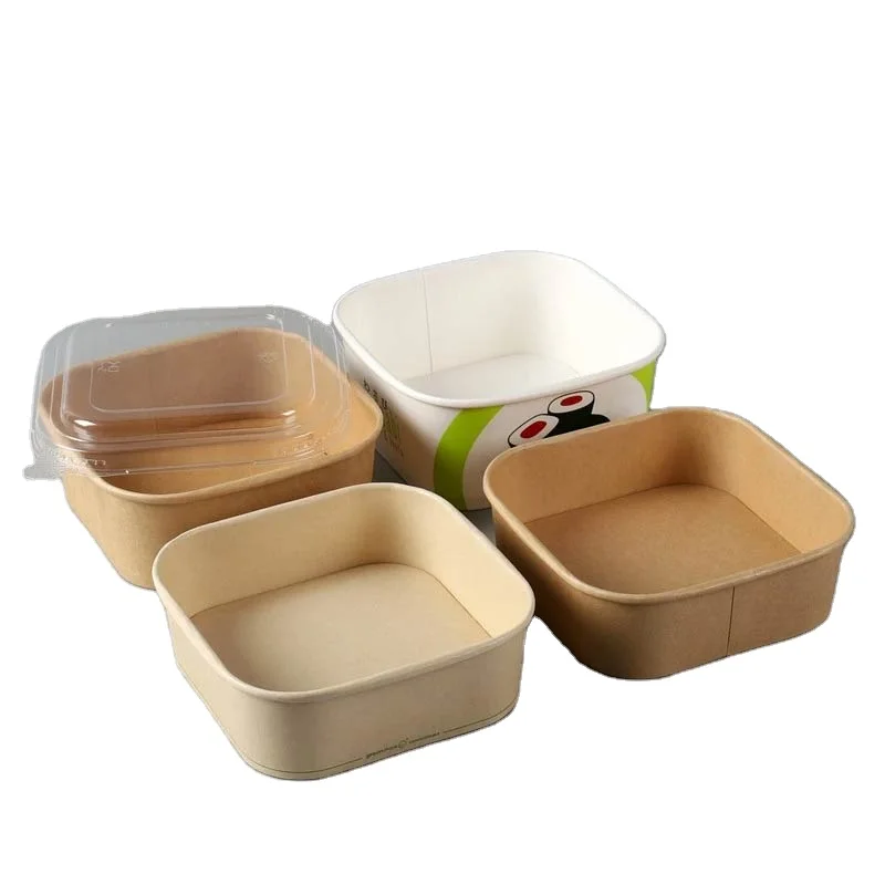 500ml 650ml 900ml 980ml 1320ml square rectangle salad paper bowls