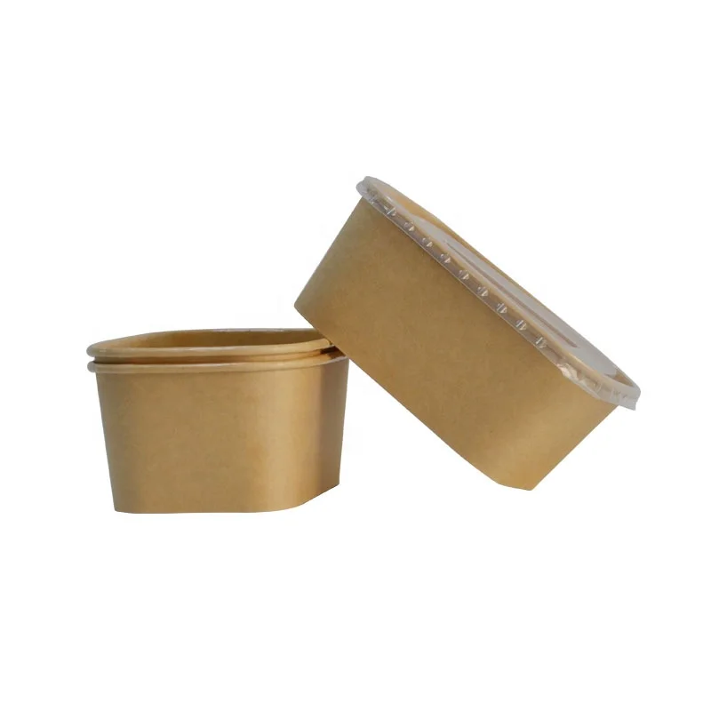 Rectangle Square Takeout Kraft Paper Salad With Lid