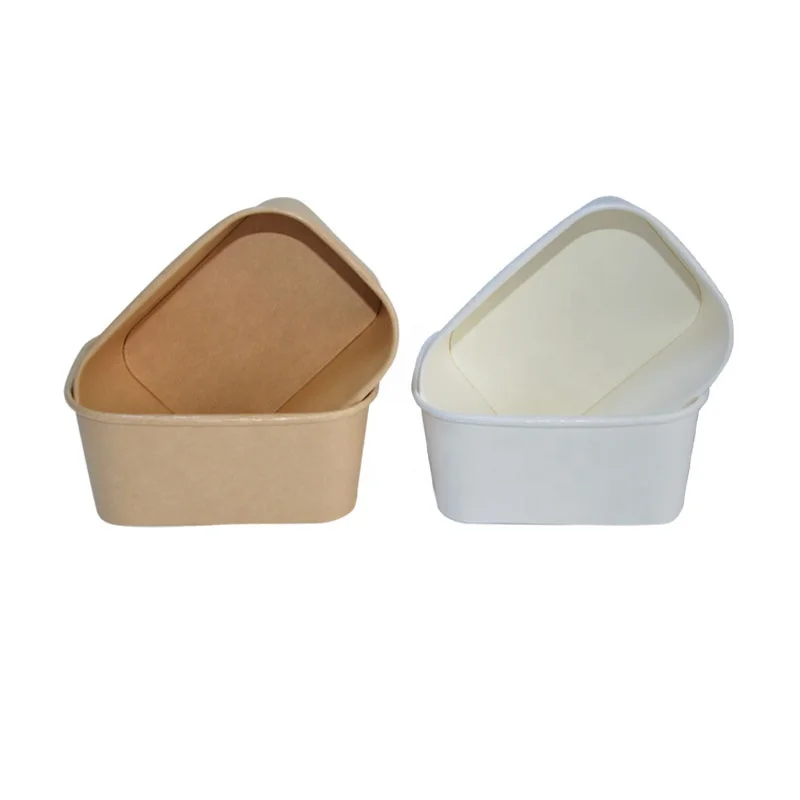 Rectangle Square Takeout Kraft Paper Salad With Lid