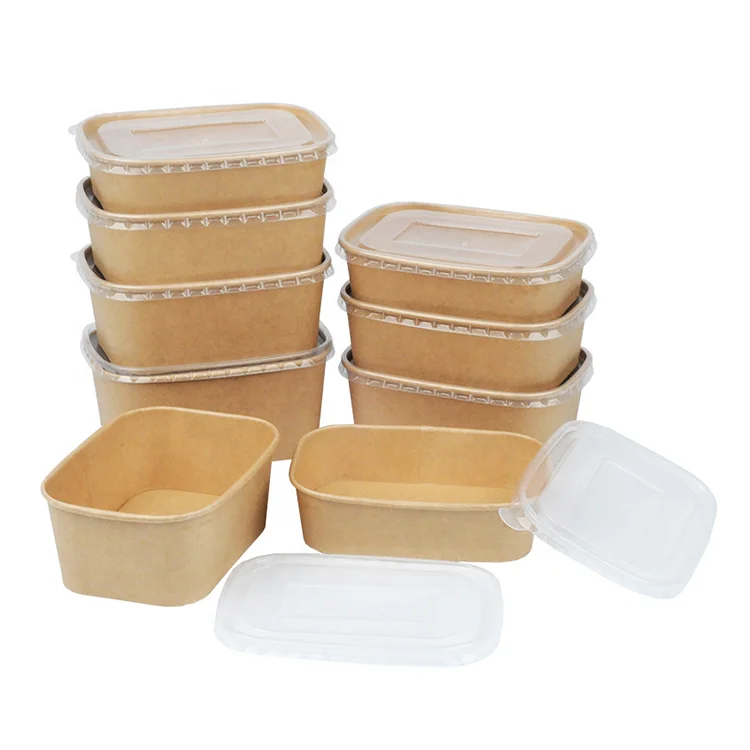 500ml 650ml 750ml 1000ml Rectangle Paper Bowl