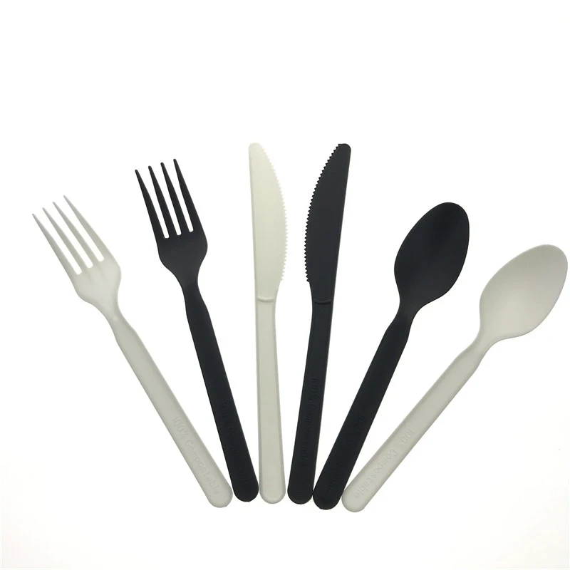 100% Compostable Eco Friendly Biodegradable CPLA PLA Cutlery Disposable Forks/Spoons/ Knives