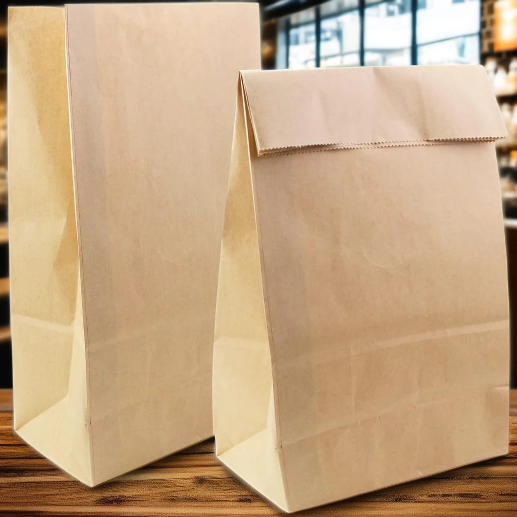 Bread Kraft Bag Without Handle Package Carrying Paper Bag For Takeaway