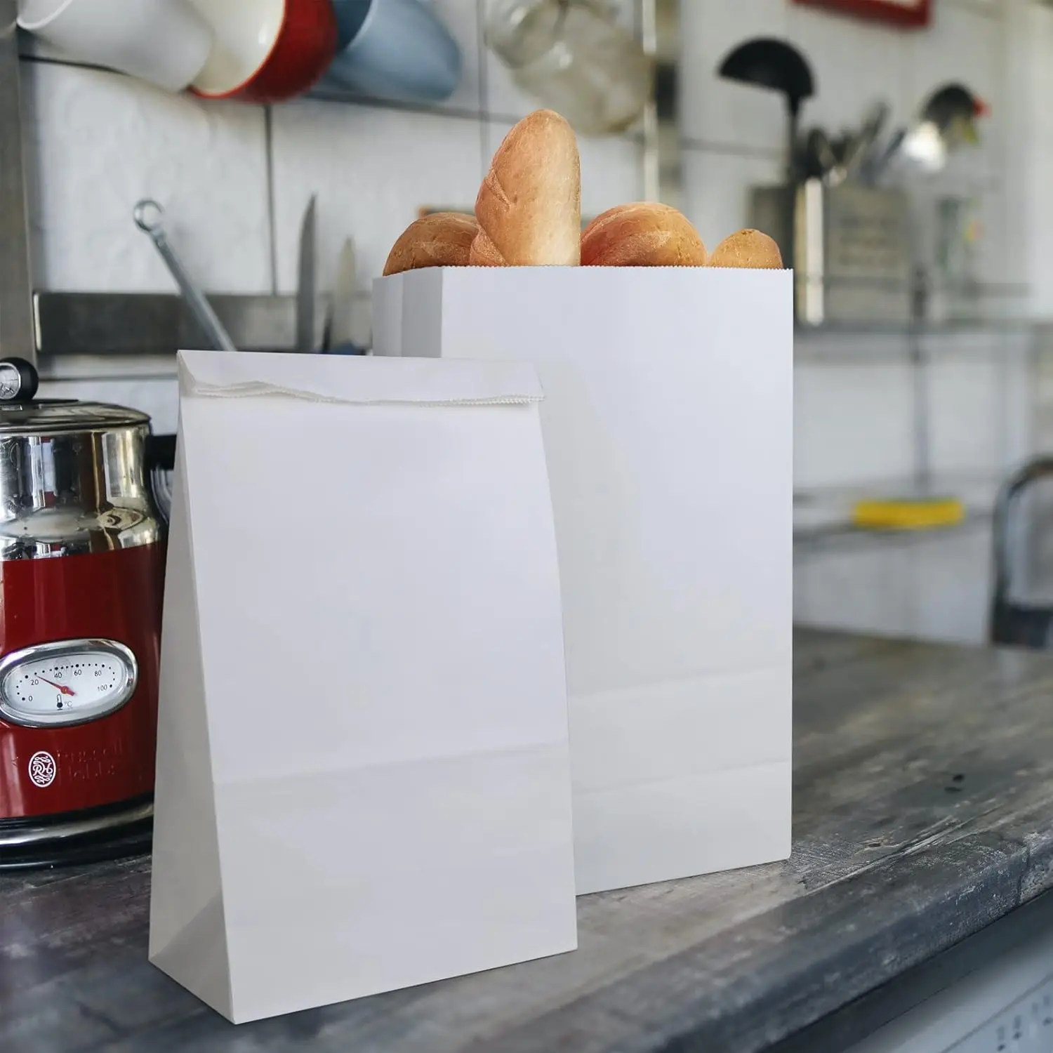 Bread Kraft Bag Without Handle Package Carrying Paper Bag For Takeaway