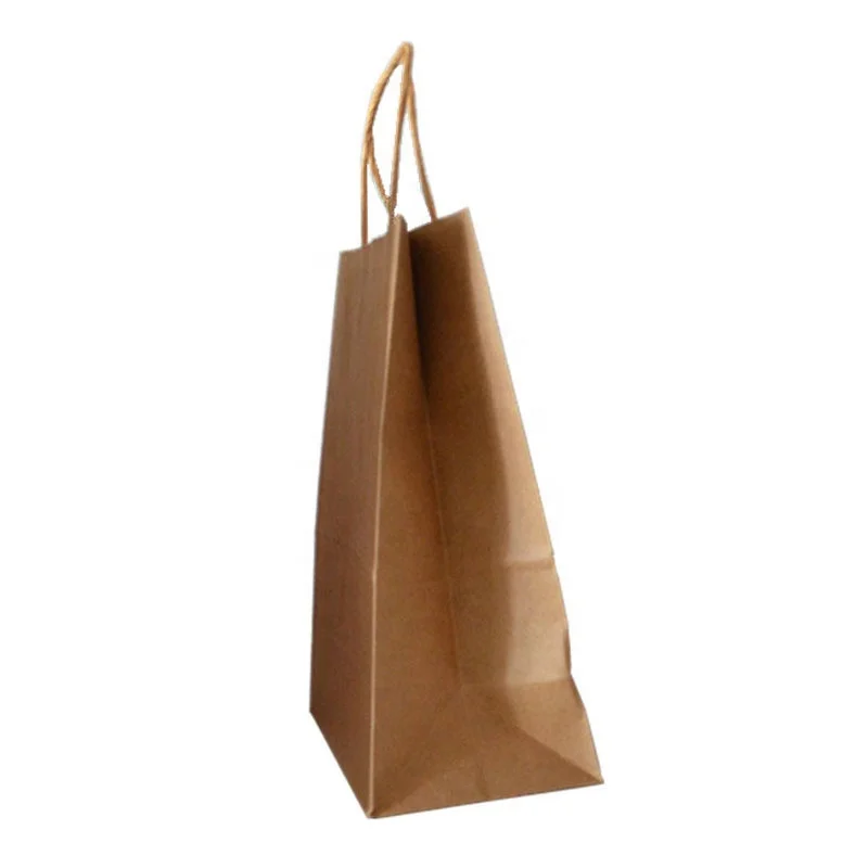 Kraft Paper Twisted Handle Shopping Carrier Bag Brown Recyclable Plain paper bag