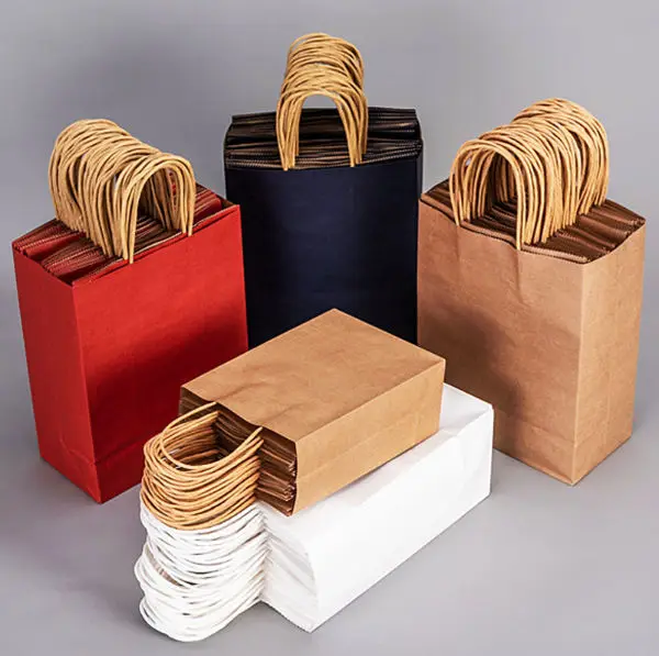 custom color red black brown paper bag hand bag gift bags for shopping gift takeaway package