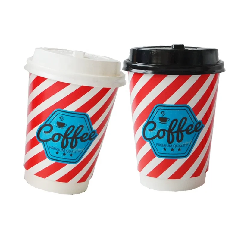 Custom coffee paper cup12oz double wall to go cup with lid