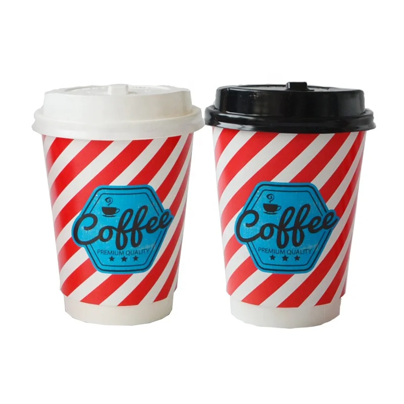 Custom coffee paper cup12oz double wall to go cup with lid