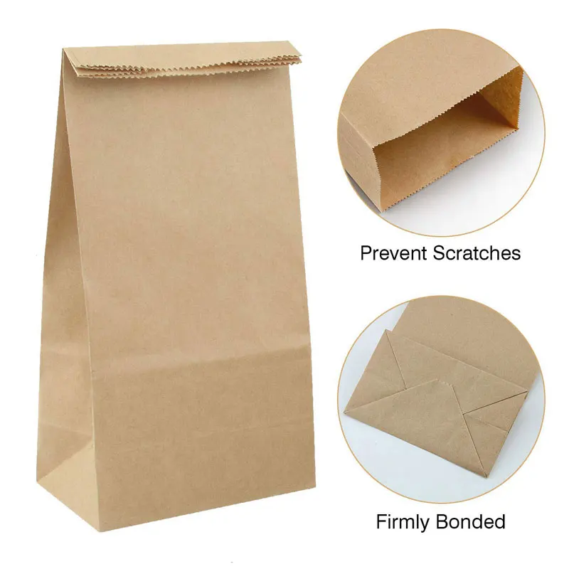 HeePack Kraft Paper Bags without Handle Customize Print Food Packaging Paper Bag