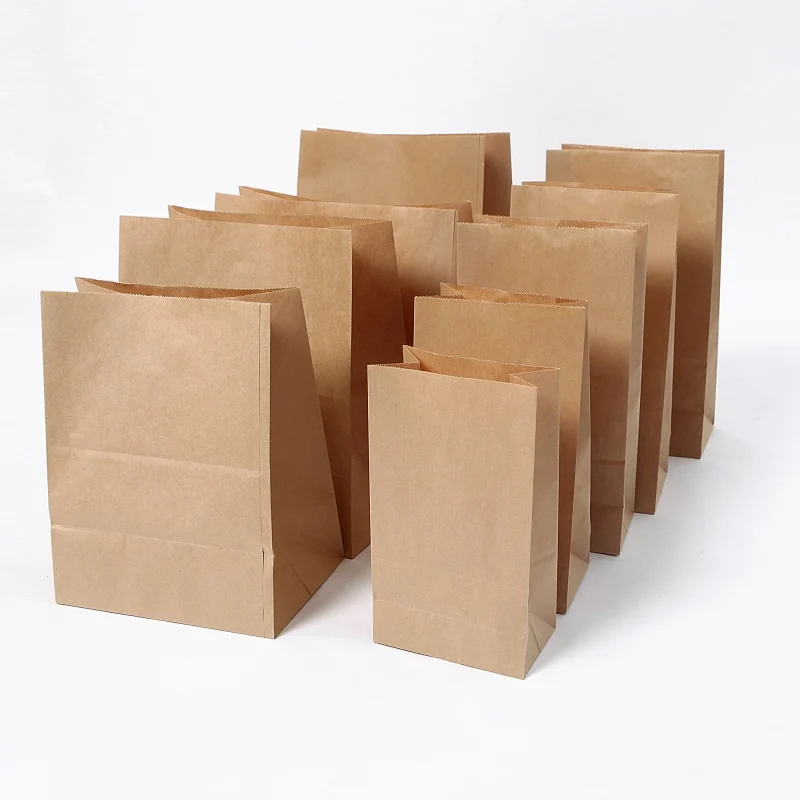 Light Brown 70gsm Kraft Paper Bags Strong Big Carrier Bag Take Away Bread Deli Clothing Packaging