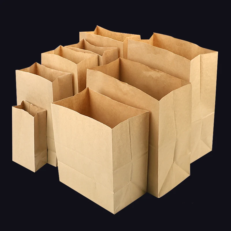 Customize Logo Kraft Paper Bag without Handles Brown Paper Pouches