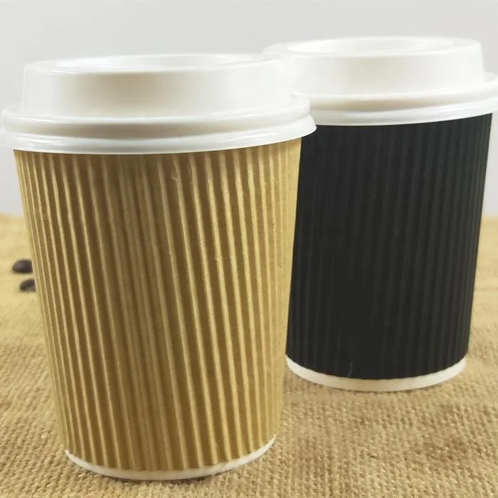 2024 Hot Sale Ripple Cup 8 oz 12 oz 16 Oz Bamboo paper biocup